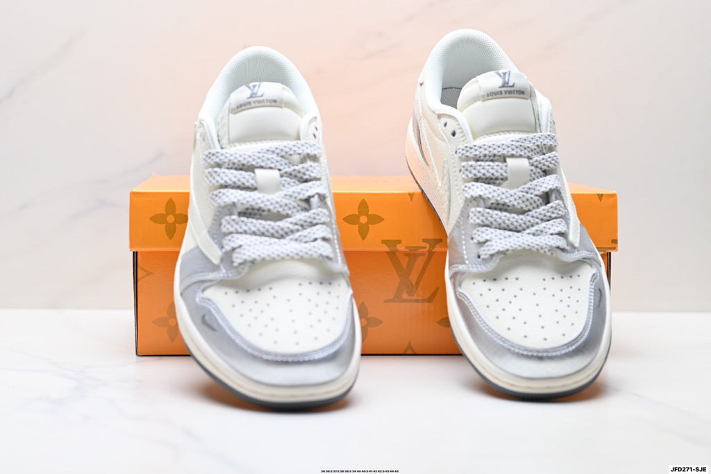 Nike Low-Top Sneakers White Silver Unisex Style 06