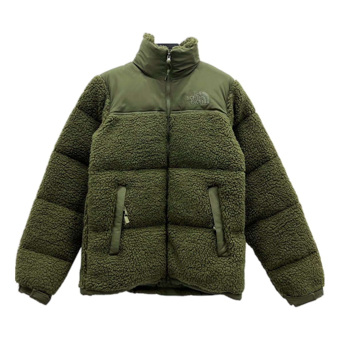 The North Face Fleece-Panel Stand-Collar Puffer Jacket | Olive