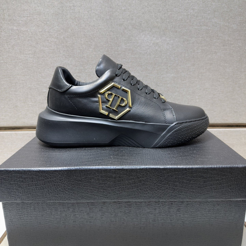 Philipp Plein Men's Black Gold-Accent Sneakers