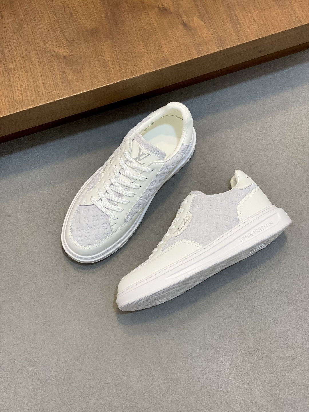 Louis Vuitton Monogram Low-Top Sneakers - Tonal Monogram-Patterned Upper