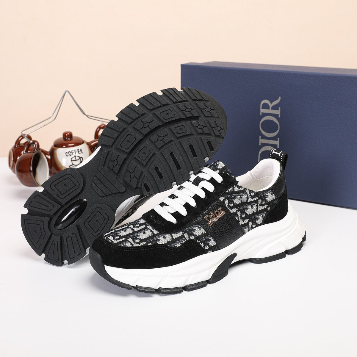 Dior Patterned Low-Top Sneakers
