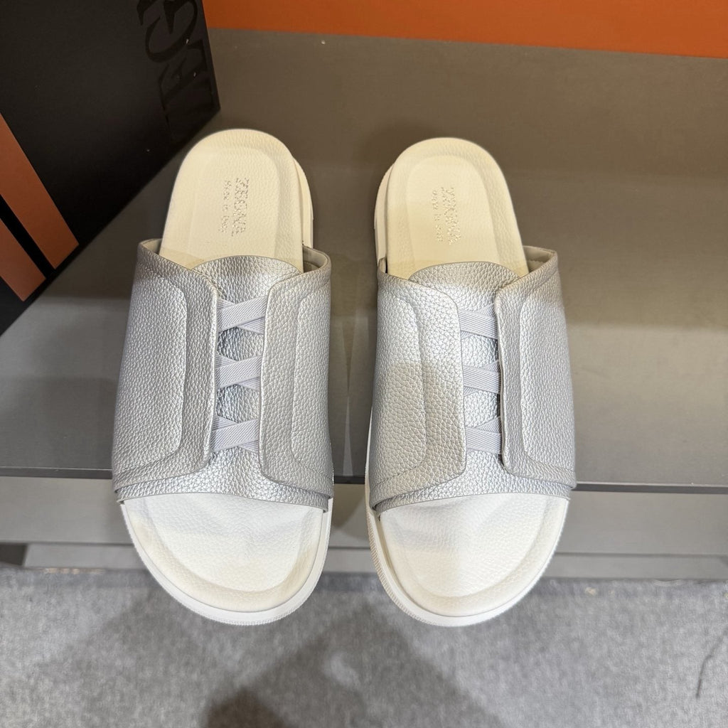 Zegna Men's Textured Strap Slide Sandals