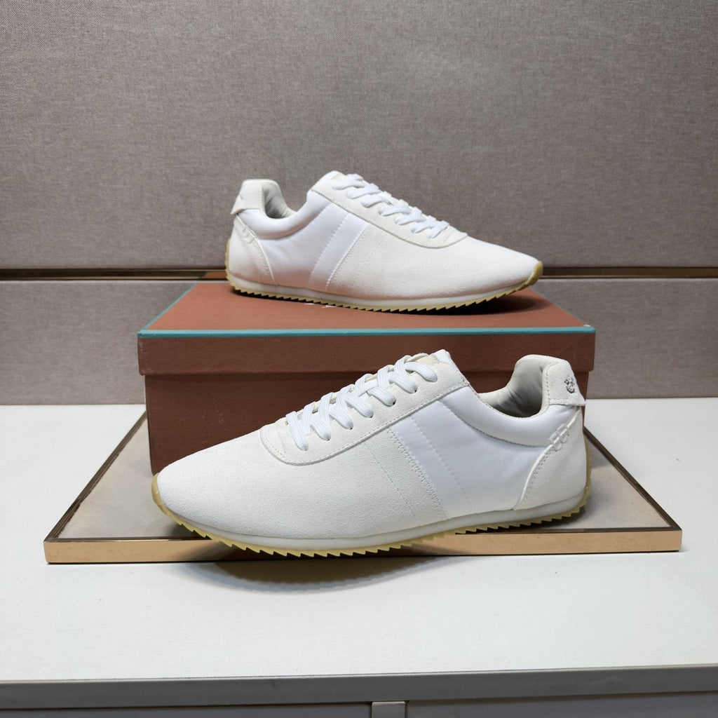 Low-Top Lace-Up Sneakers - Leather Lining