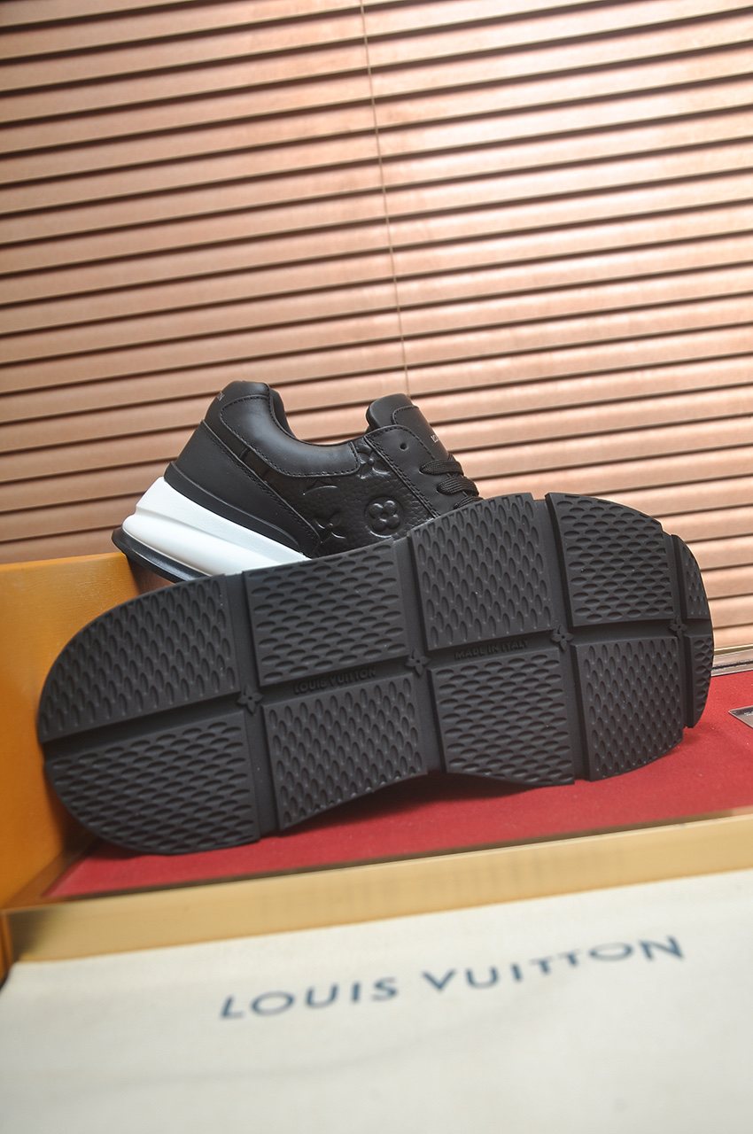 Louis Vuitton Black and White Low-Top Sneakers - Dark Treaded Outsole