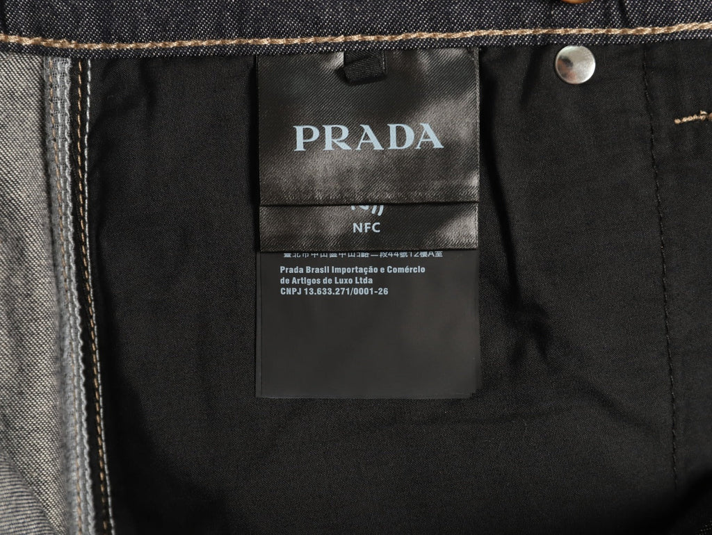 Prada PRD Rear-Pocket Triangle Detail Jeans - Dark Charcoal
