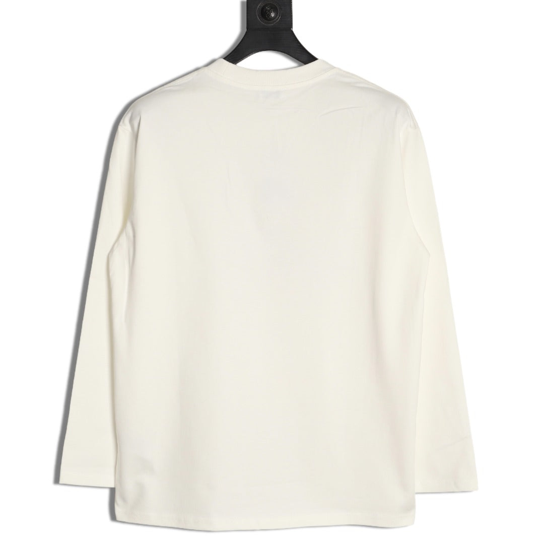 Burberry Check Equestrian Graphic Long-Sleeve Top - Cream
